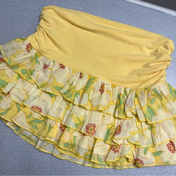 Vintage Y2K Abercrombie & Fitch 2000s Ruffle Layered Mini Micro Skirt - Picture 2 of 7